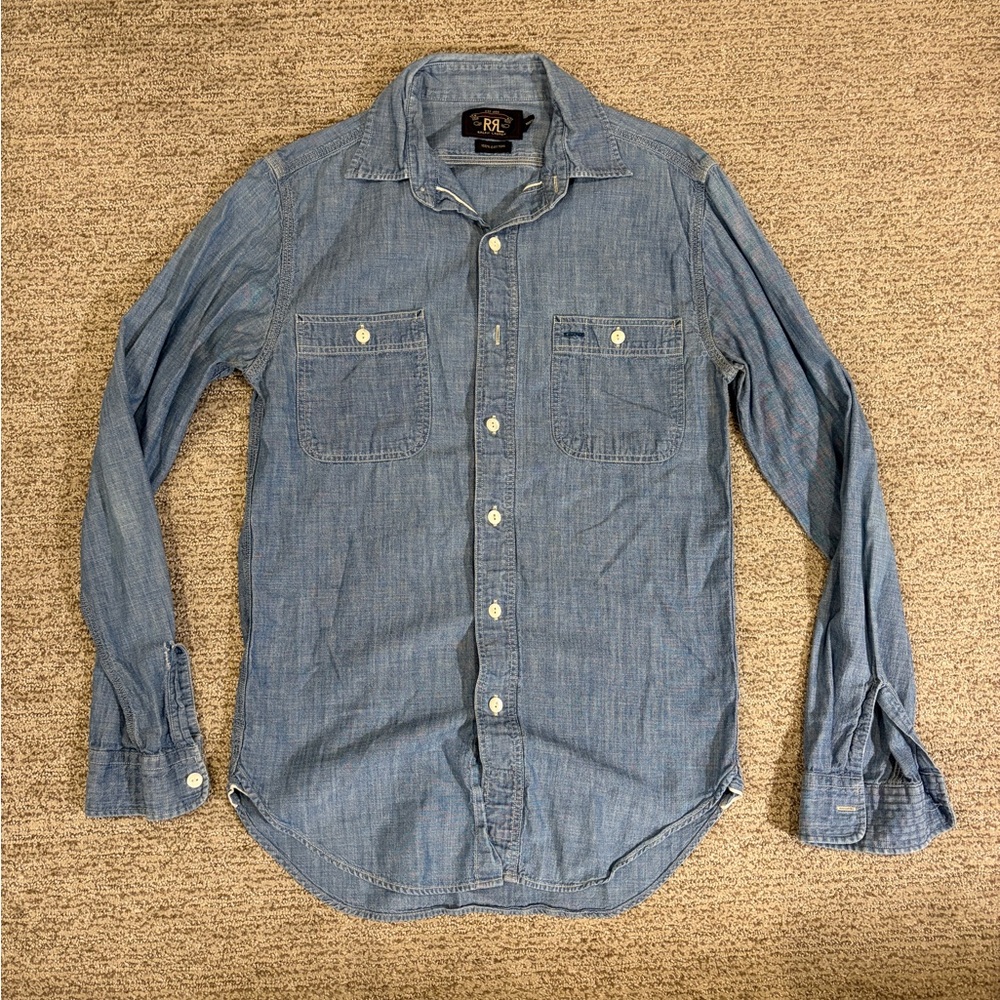 Ralph Lauren RRL Light Blue Chambray Button Down Shirt
